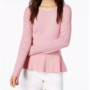 Soft Peplum Heart Sweater